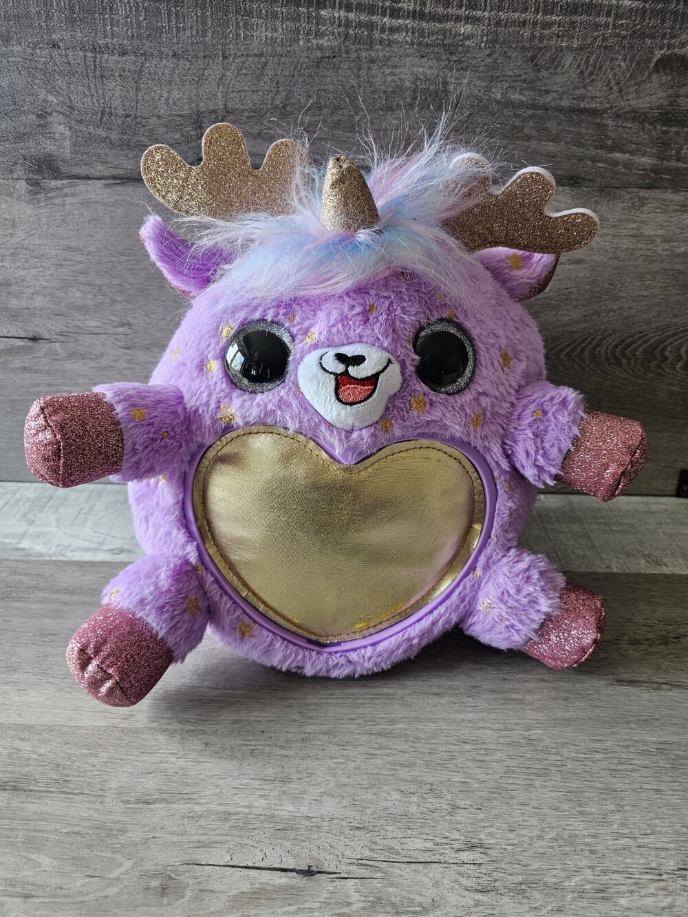 Zuru Rainbocorn Plush Purple Gold Deery Queen Reindeer Stuffed Animal Toy
